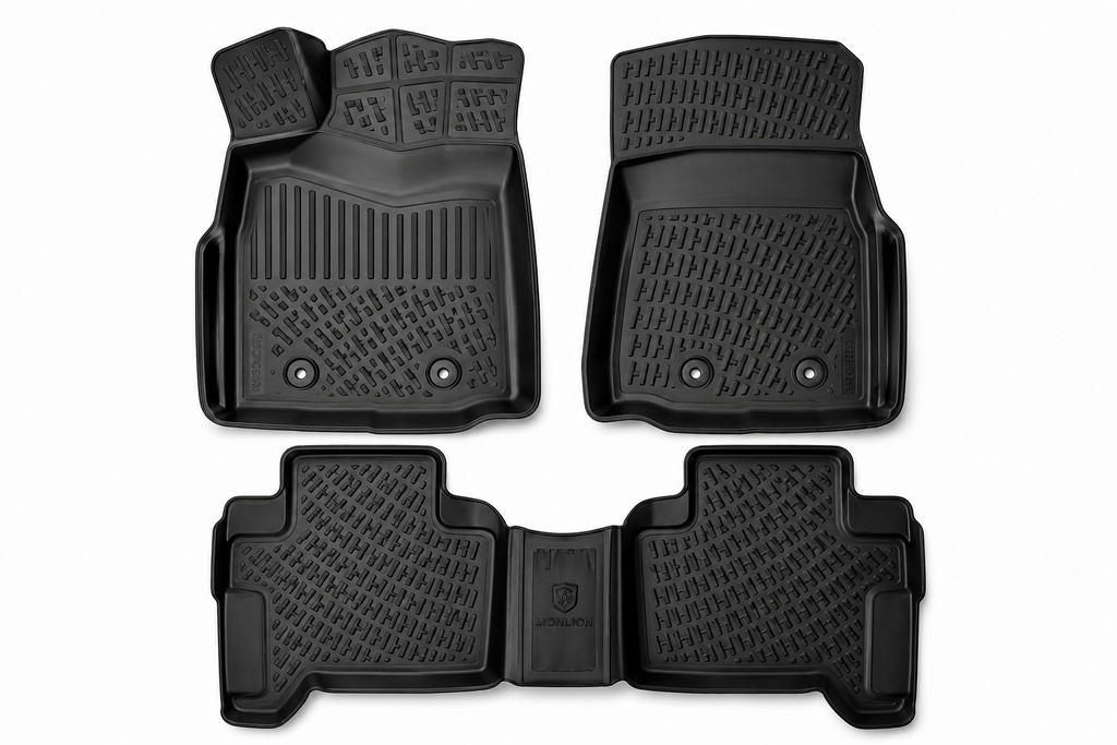 Toyota Tacoma Double Cab Floor Mats 2018-2023 Custom Fit Premium TPE All Weather 4PCS Black