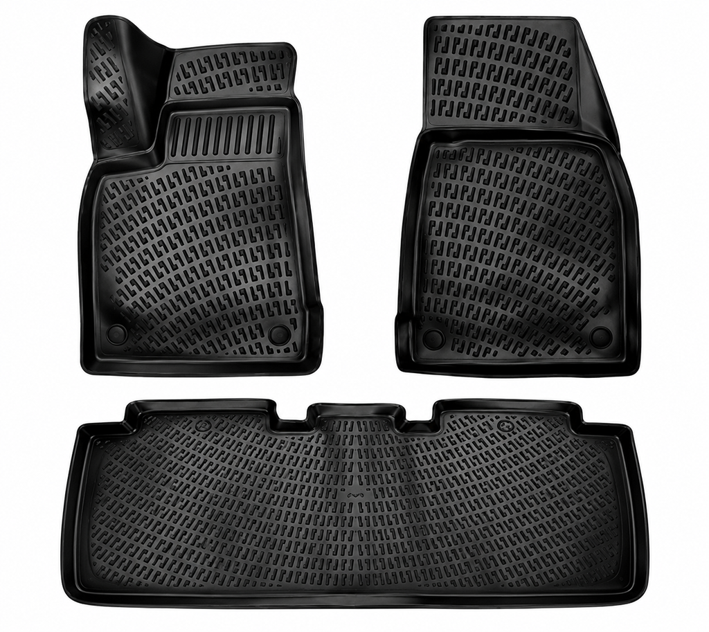 Tesla Model X Floor Mats 2015-2021 | Premium TPE All Weather | 3PCS | Monlion