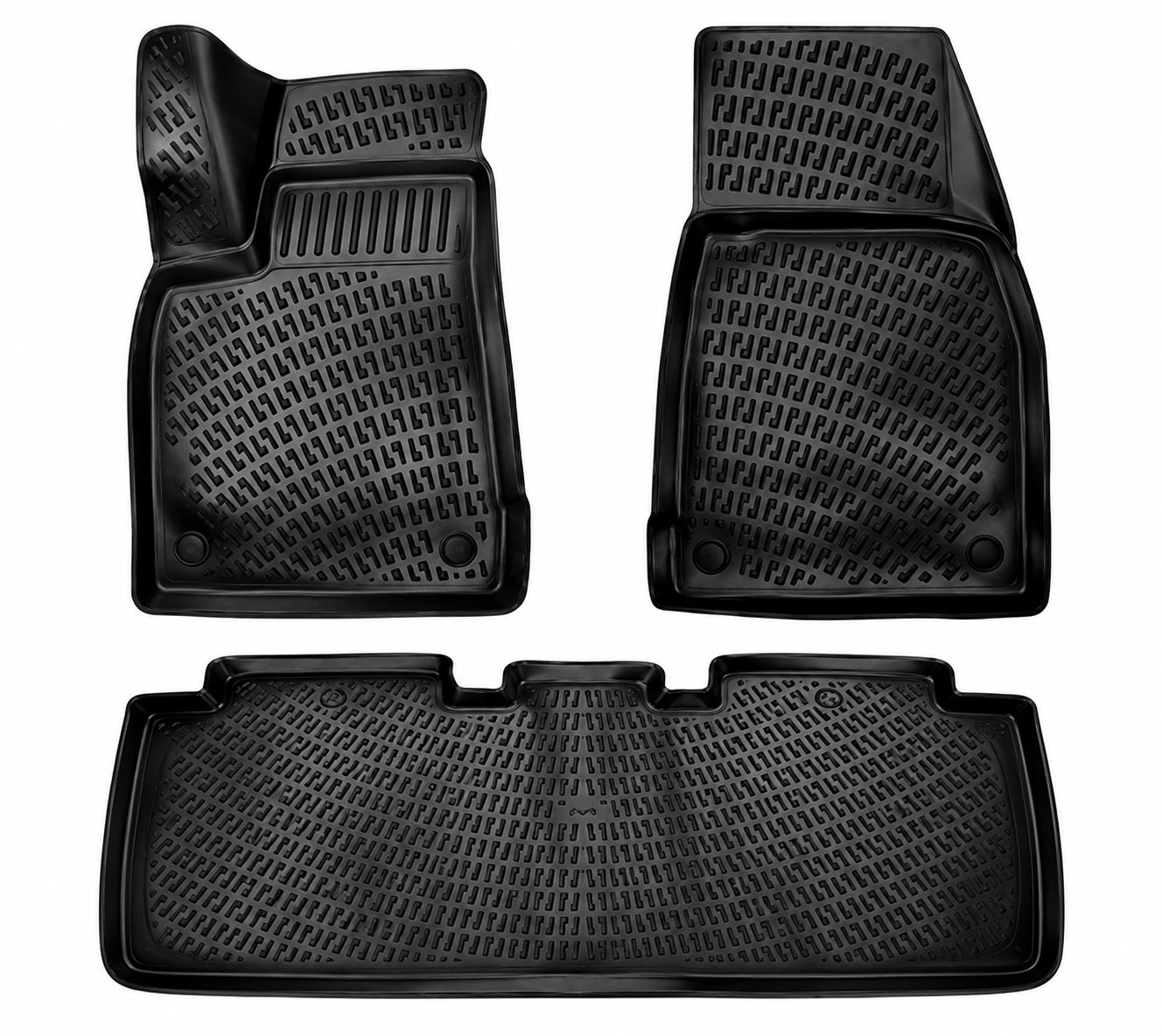 Tesla Model X Floor Mats 2015-2021 | Premium TPE All Weather | 3PCS | Monlion
