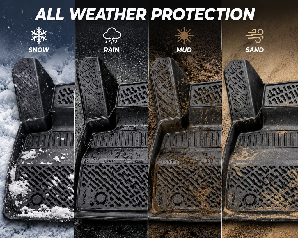 Tesla Model 3 Floor Mats 2017-2023 Premium TPE All Weather 4PCS Full Set Black | Monlion