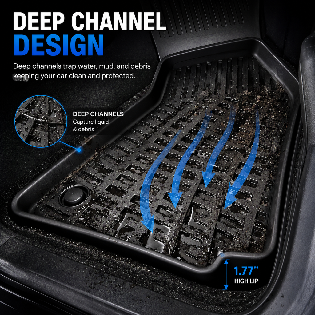 Tesla Model S Floor Mats 2014-2020 | Premium TPE All Weather | 3PCS | Monlion