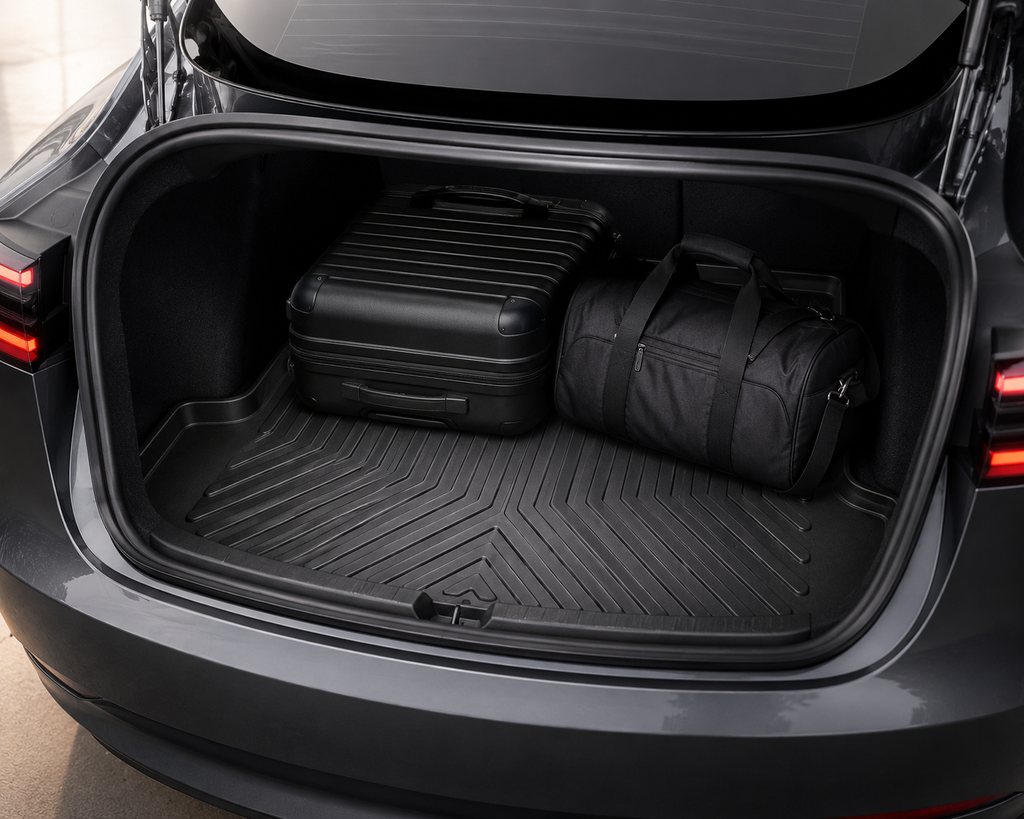 Tesla Model 3 Floor Mats 2017-2023 Premium TPE All Weather 4PCS Full Set Black | Monlion