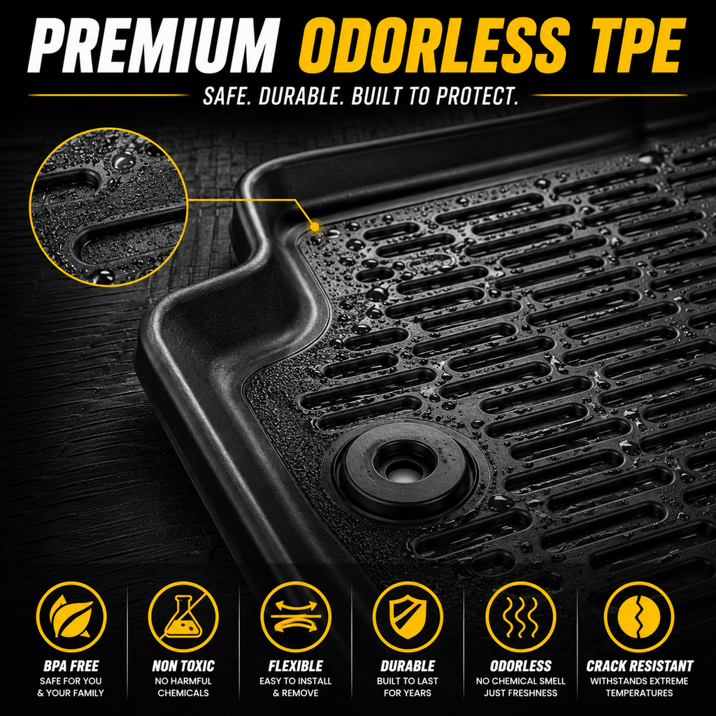 Toyota Corolla Floor Mats 2020-2025 Custom Fit Premium TPE All Weather 3PCS Black