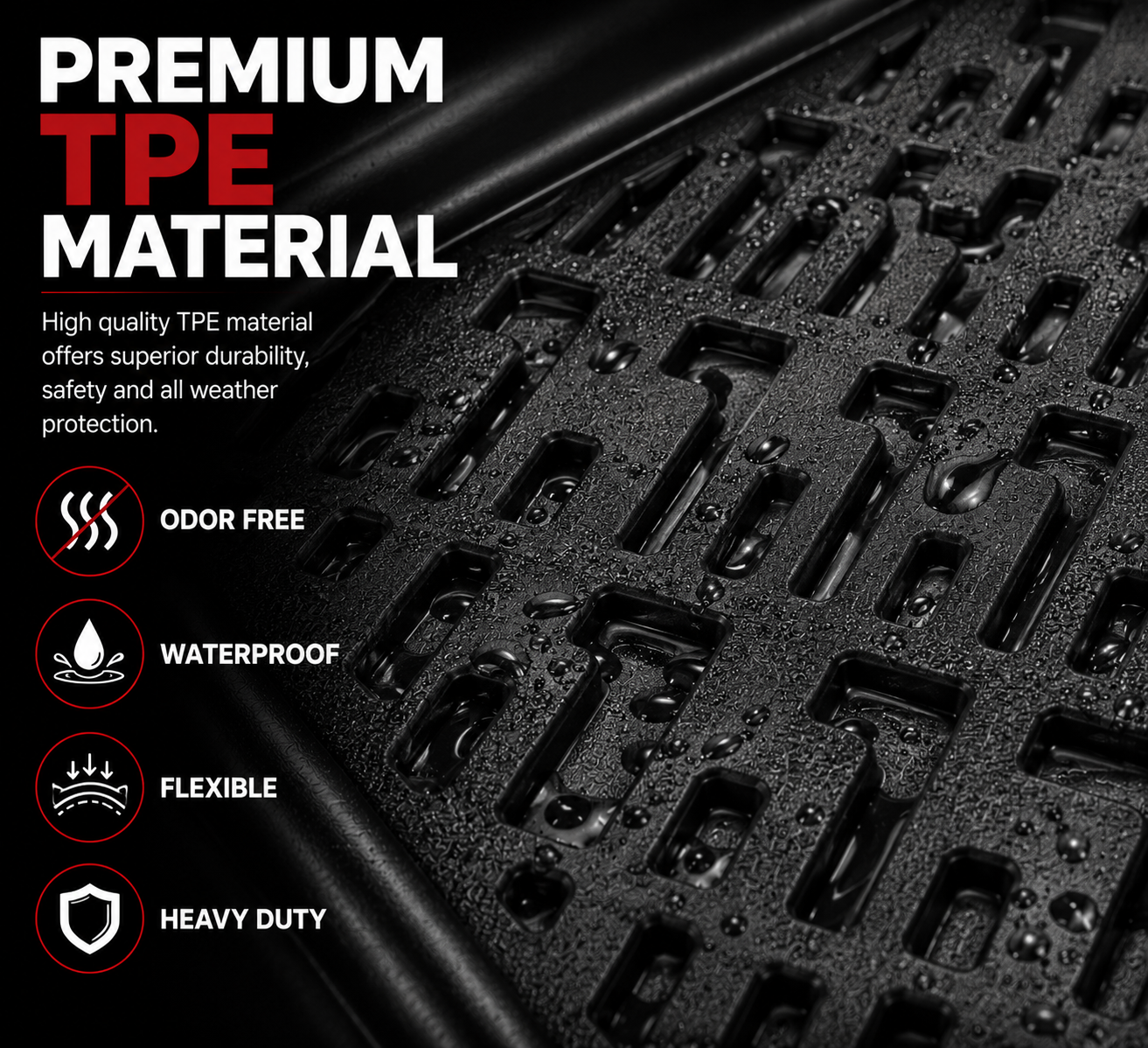 Tesla Model X Floor Mats 2015-2021 | Premium TPE All Weather | 3PCS | Monlion