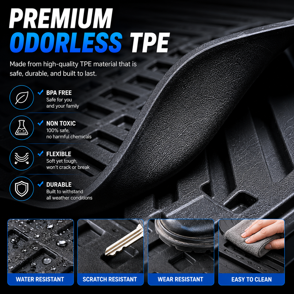 Tesla Model S Floor Mats 2014-2020 | Premium TPE All Weather | 3PCS | Monlion