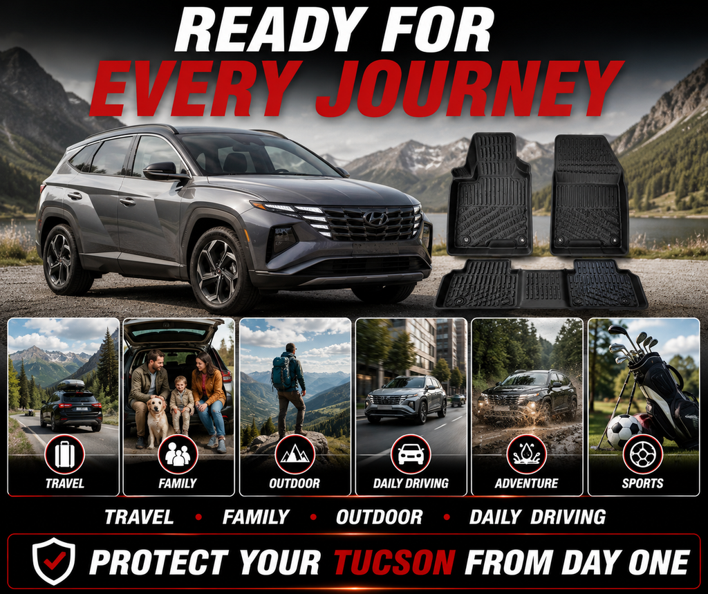 Monlion Floor Mats for Hyundai Tucson 2022-2026 Custom Fit All Weather TPE Floor Liners Waterproof Odorless Heavy Duty Black 3 Piece Set