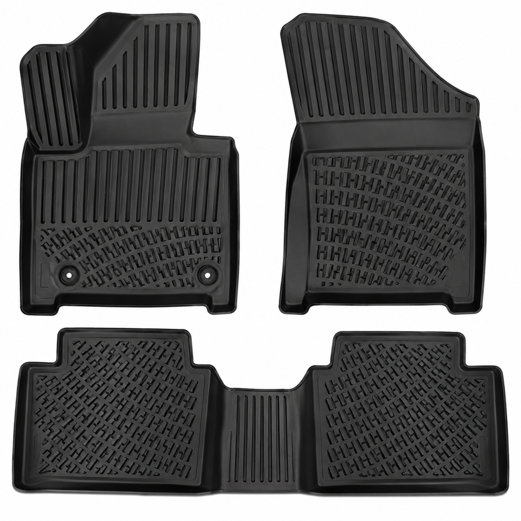 Monlion Floor Mats for Toyota Corolla Cross 2022-2026 FWD Custom Fit All Weather TPE Floor Liners Waterproof Odorless Heavy Duty Black 3PCS