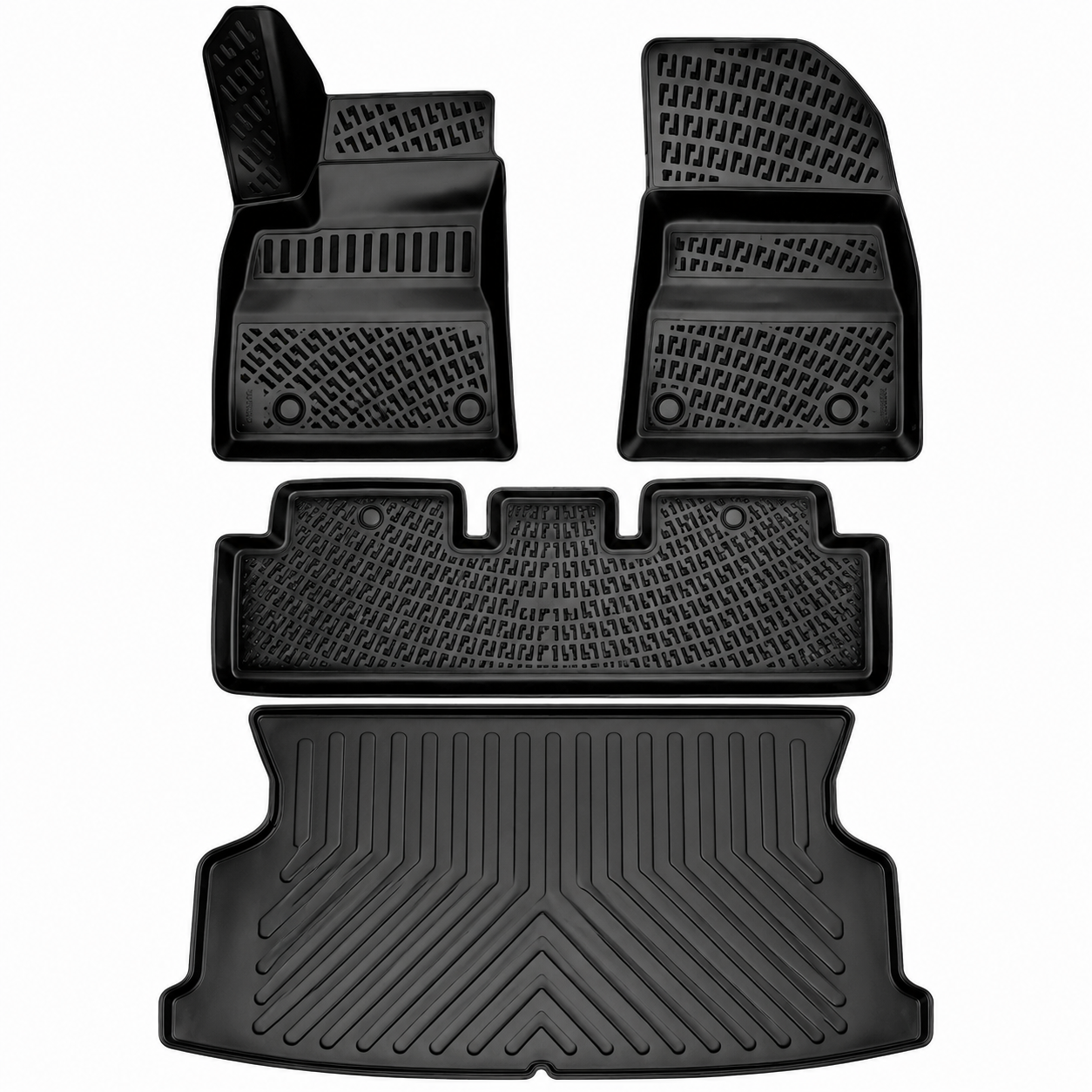 Tesla Model 3 Floor Mats 2017-2023 Premium TPE All Weather 4PCS Full Set Black | Monlion