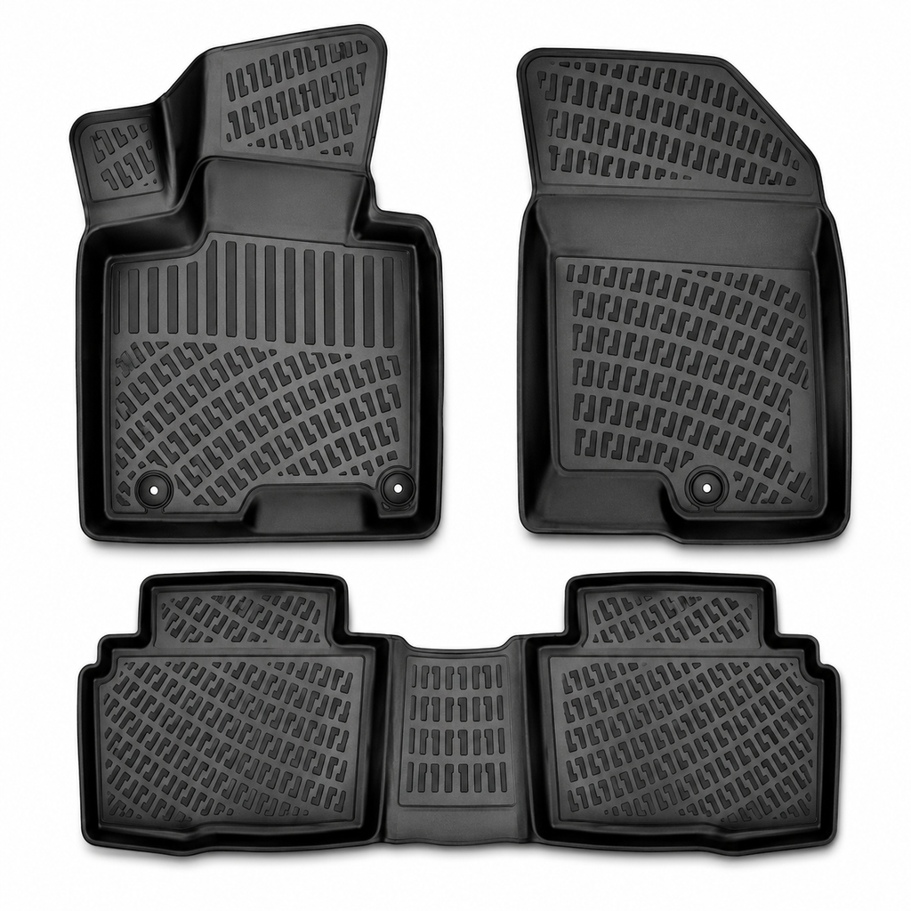Monlion Floor Mats for Hyundai Tucson 2022-2026 Custom Fit All Weather TPE Floor Liners Waterproof Odorless Heavy Duty Black 3 Piece Set